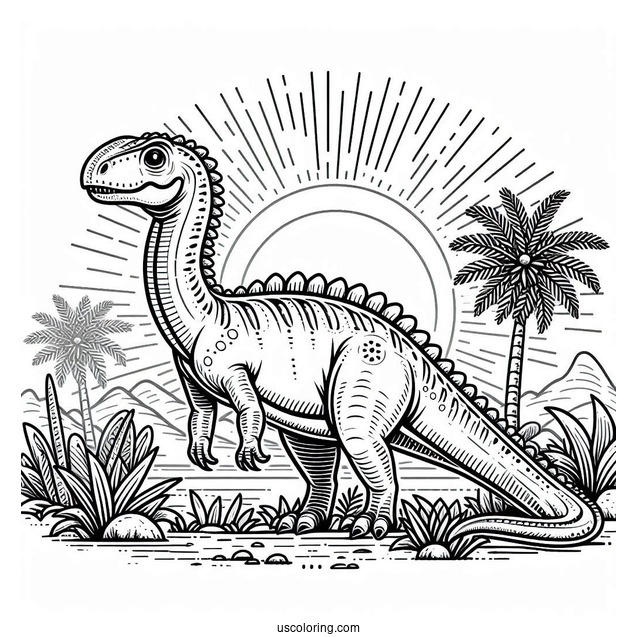 Detailed Spinosaurus Coloring Page Standing Under The Sun