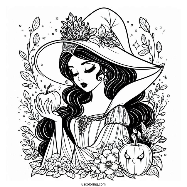 Queen Grimhilde Witch Coloring Page