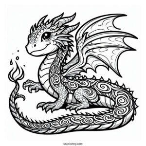 Adorable Water Dragon To Color