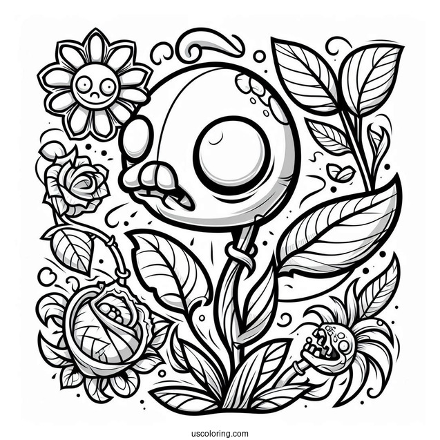 Plants Vs Zombies Logo To Color For Kids