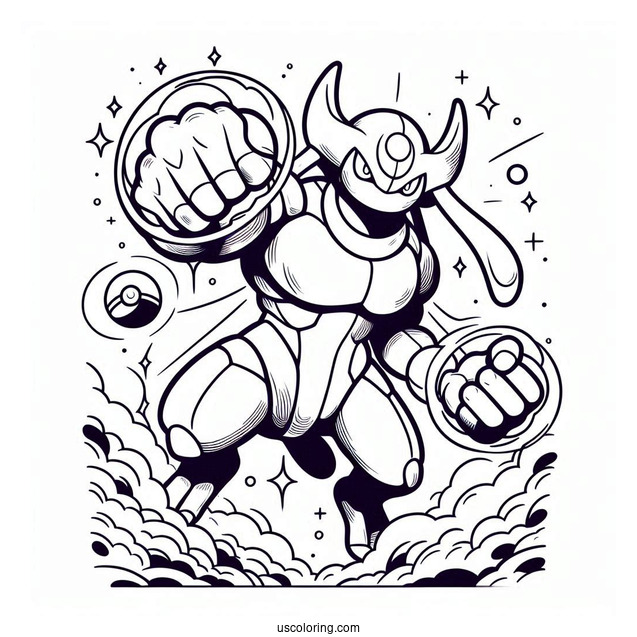 Machamp Seismic Toss Pokemon Card Coloring Page For Kids
