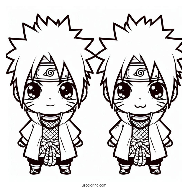 Kawaii Uchiha Sasuke Coloring Page For Preschoolers