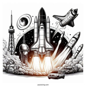 Discovery Space Shuttle Rockets Ignited