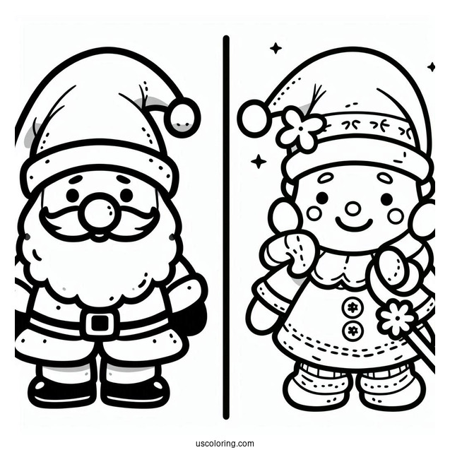 Easy Outline Of Santa To Color For Toddlers