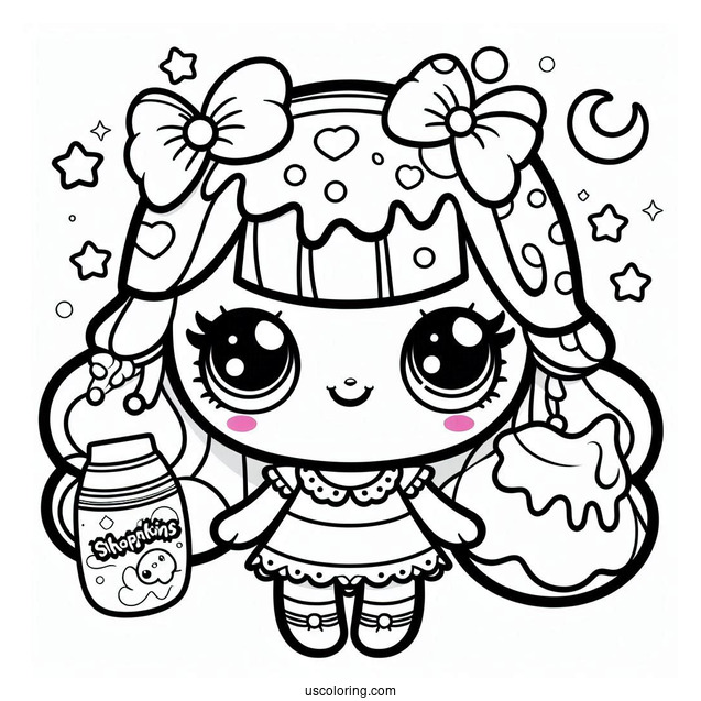 Coloring Sheet Of Melissa Milk Shopkins