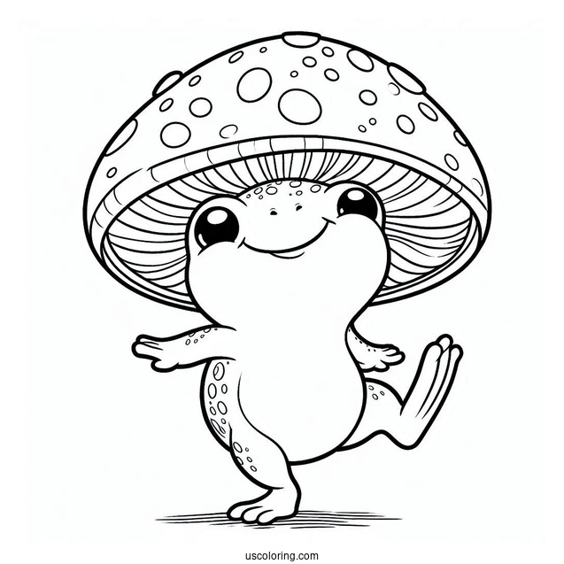 Mushroom Coloring Page Of Happy Toad Dancing Coloring Page For Kids