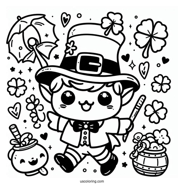 Kawaii Themed St Patrick_s Day Leprechaun