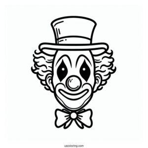 Simple Outline of Halloween Clown