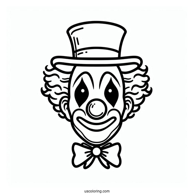 Simple Outline of Halloween Clown