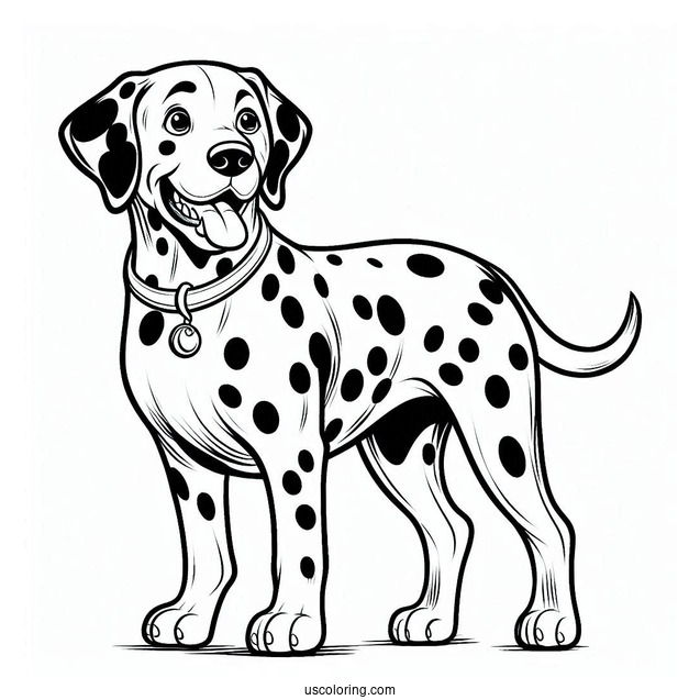 Large Dalmatian Dog Coloring Sheet