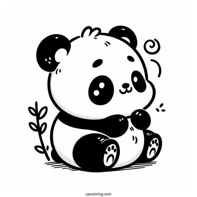 Simple Outline Of Baby Panda To Color