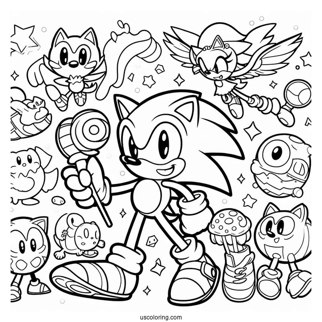 Coloring Page Of Sonic And Friends Coloring Page