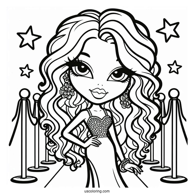 Bratz Chloe On Red Carpet Coloring Sheet