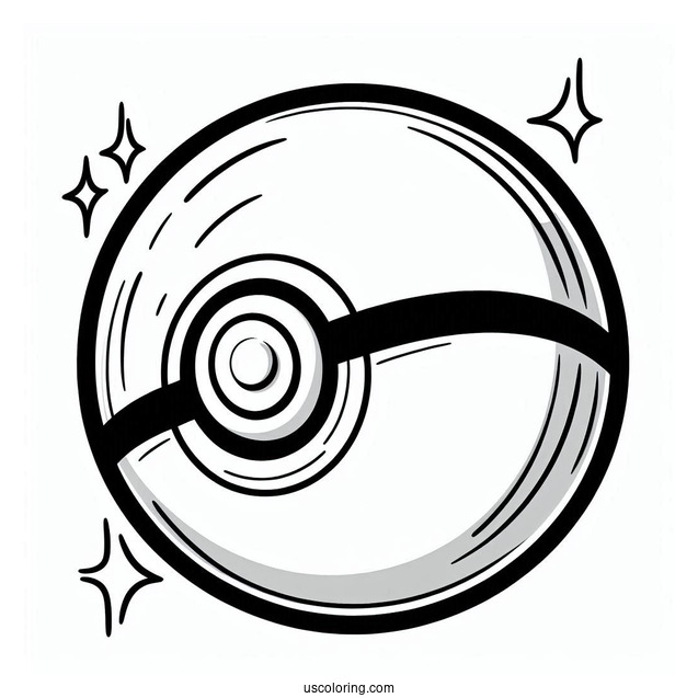Ultra Pokéball Coloring Page For Preschoolers