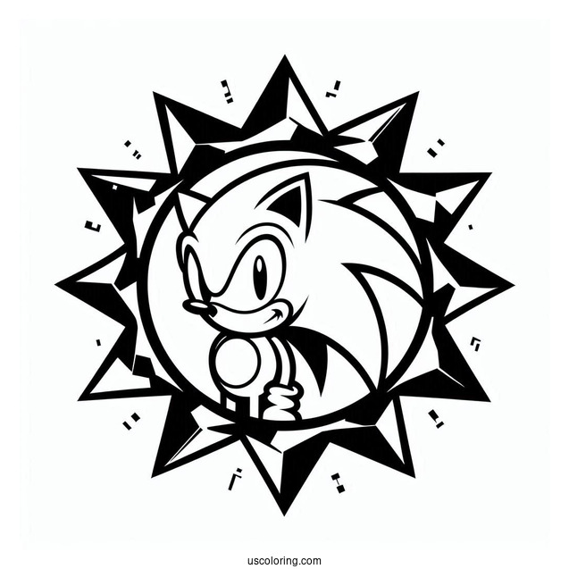 Logo Sonic Exe Coloring Page