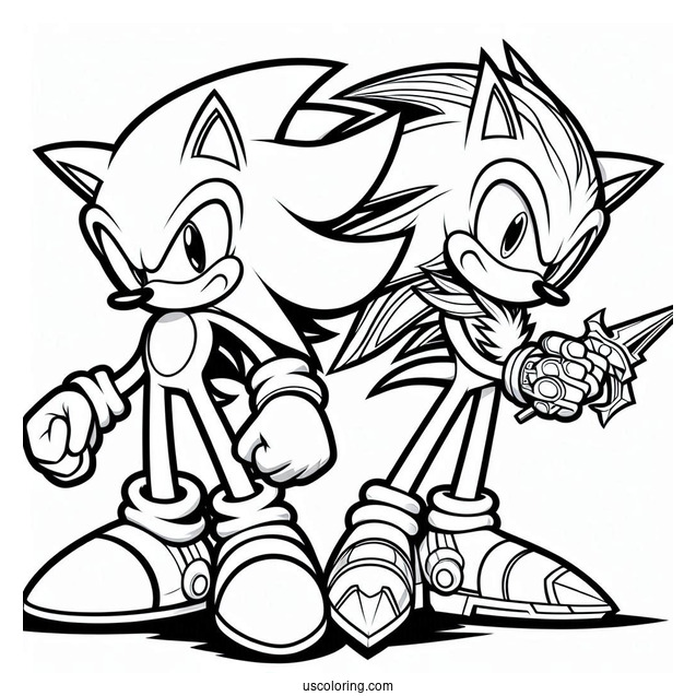 Sonic Vs Metal Sonic Coloring Page