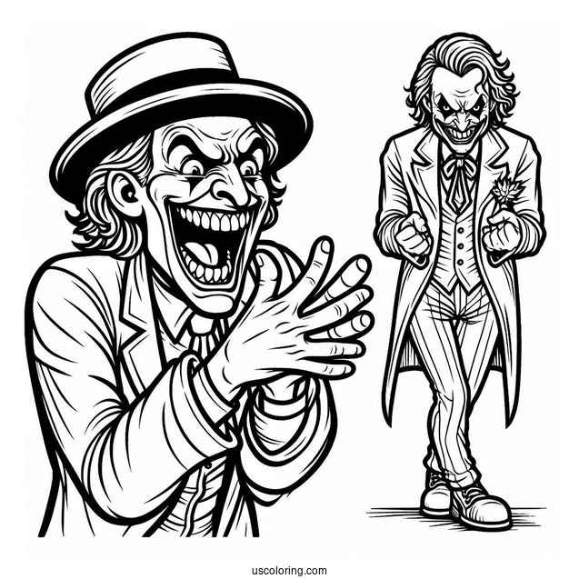 Crazy Joker Mocking Someone Coloring Page
