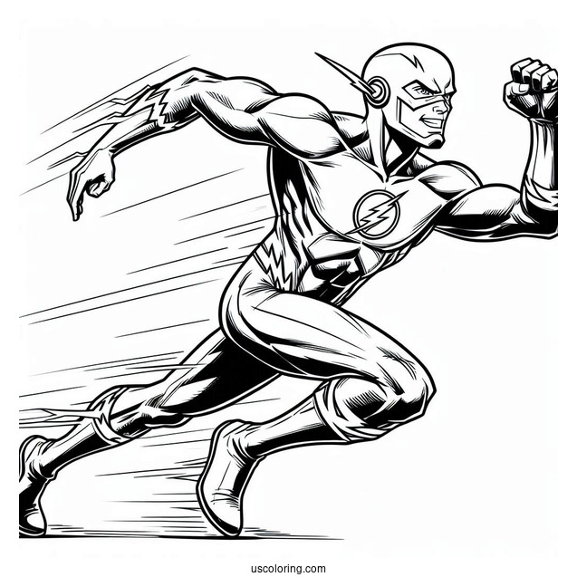 The Flash Running Coloring Page
