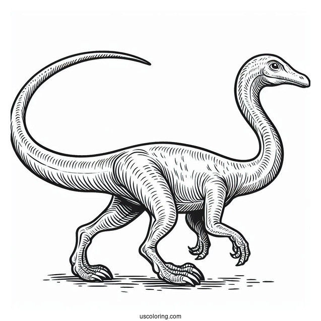 Troodan Dinosaur Strolling Coloring Sheet
