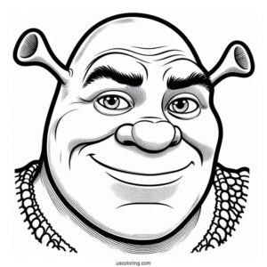 Shrek Face Coloring Page For Kids