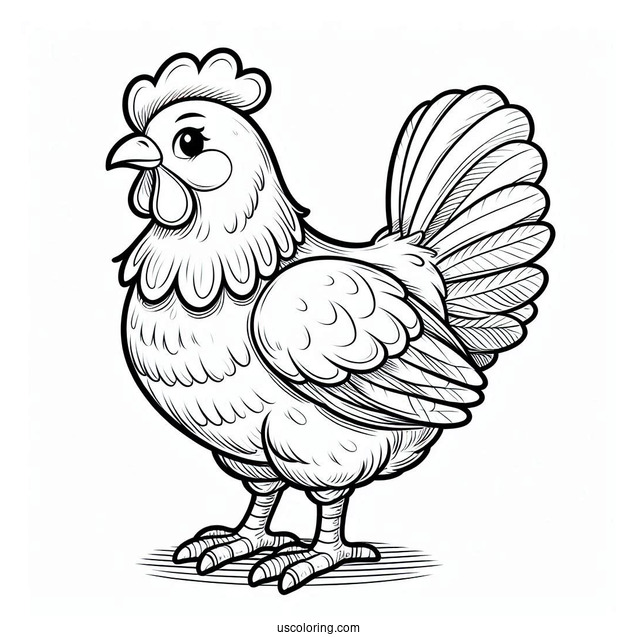 Farm Chicken To Color