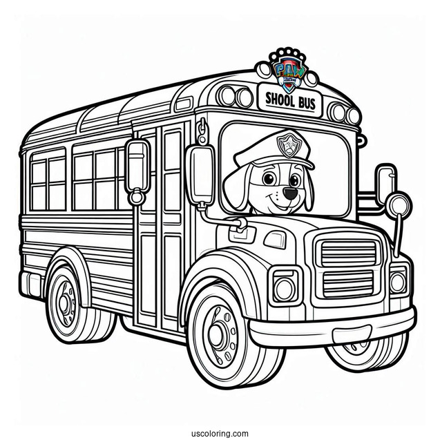 Paw Patrol Bus Coloring Page