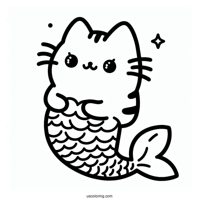 Coloring Page Of Mermaid Pusheen
