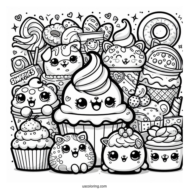 Shoppies And Shopkins Coloring Page