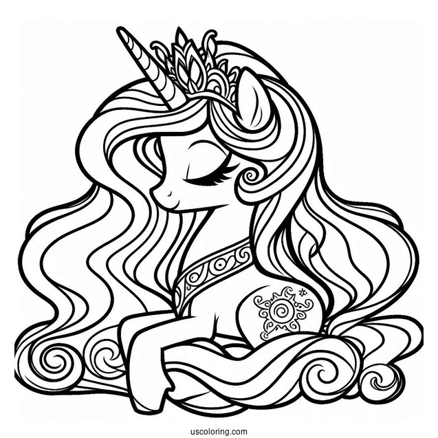 Majestic Princess Celestia Coloring Page