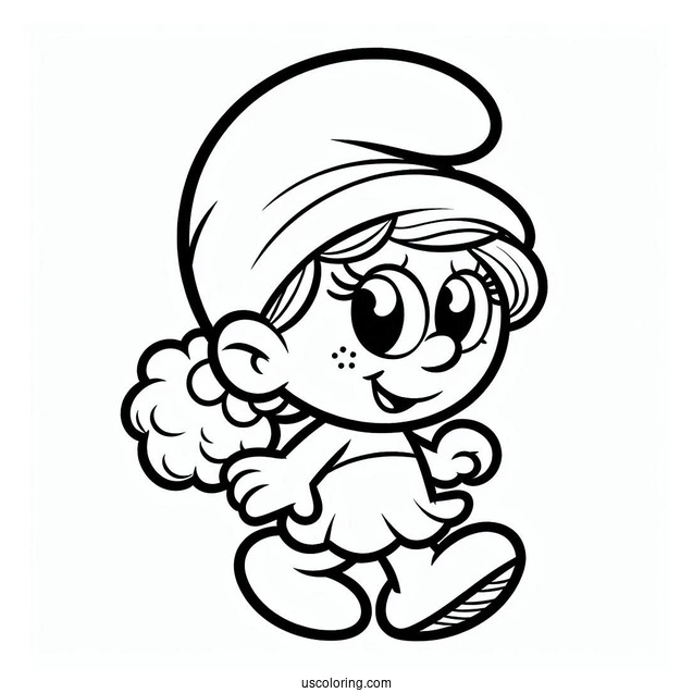 Coloring Sheet Of Cute Sassette Smurfling