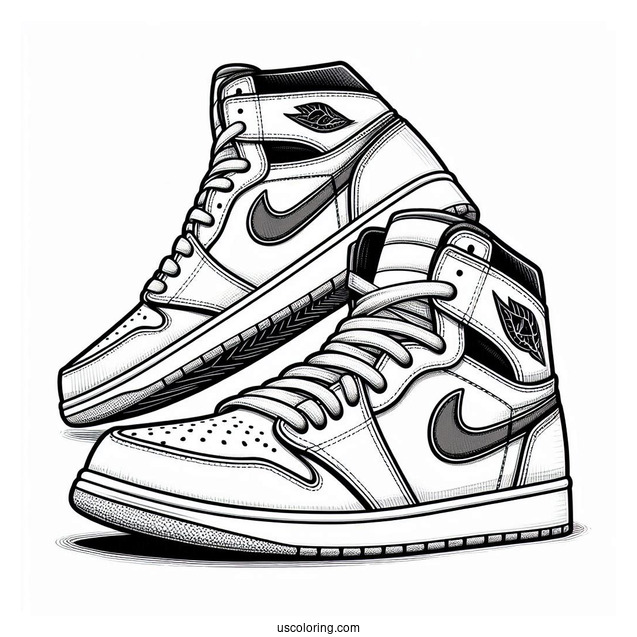 Coloring Sheet Of Air Jordan 1 Retro Mid