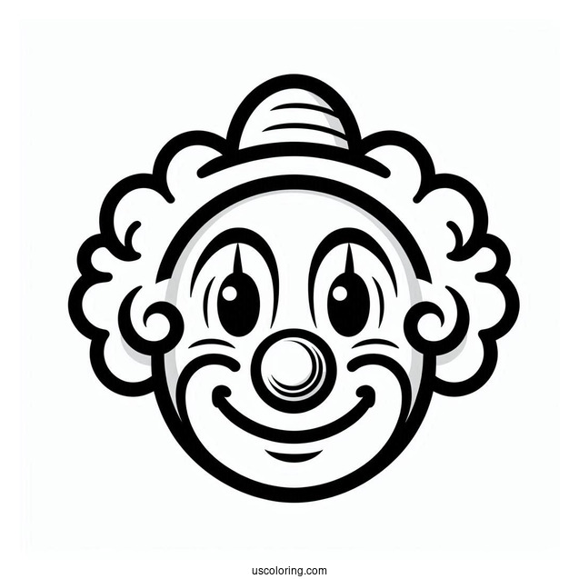 Outline of Clown Face to Color