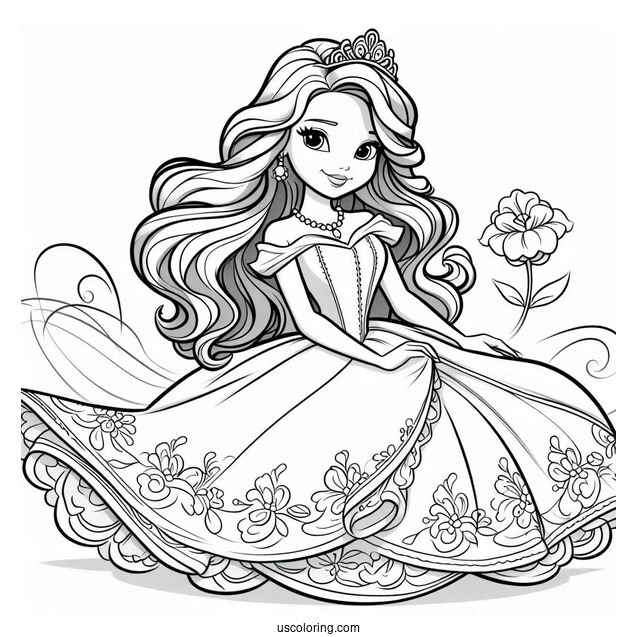 Sofia The First Coloring Page With Princess Amber
