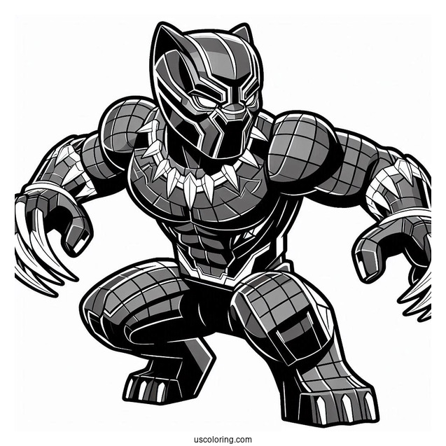 Marvel Lego Black Panther Coloring For Kids