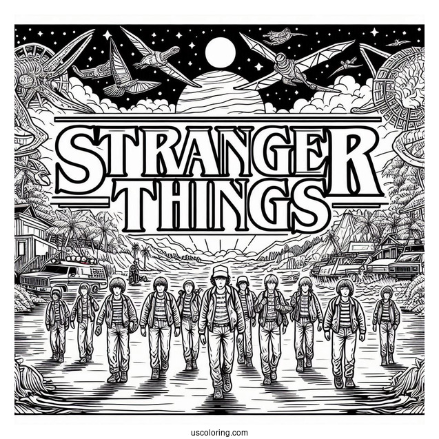 Stranger Things Movie Poster Coloring Poster