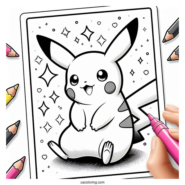 Detailed Pikachu Pokemon Card