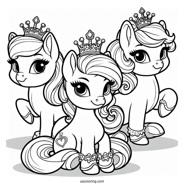 Palace Pets Coloring Page Of Nuzzles Wearing Crown