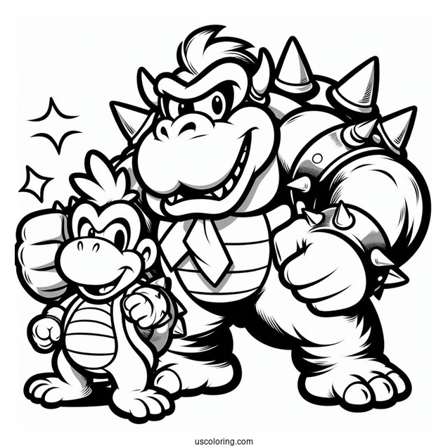 Donkey Kong And Boswer To Color