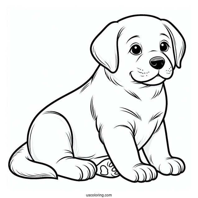 Labrador Puppy Coloring Sheet For Kids