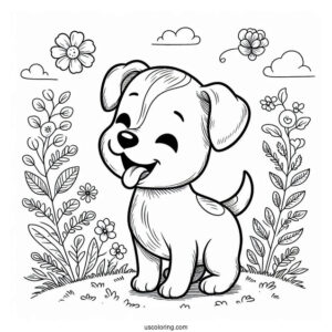 Playful Jack Russell Coloring Page For Kids