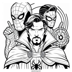 Spider-Man And Doctor Strange Coloring Sheet