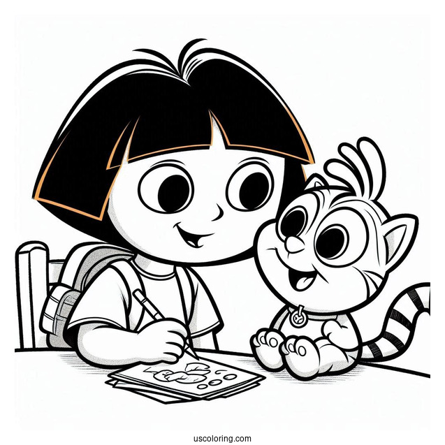 Dora Giving Note To Swiper