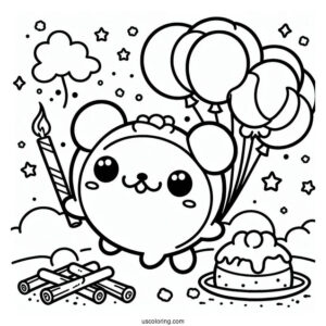 Pompompurin With Cinnamon Flying With Balloons