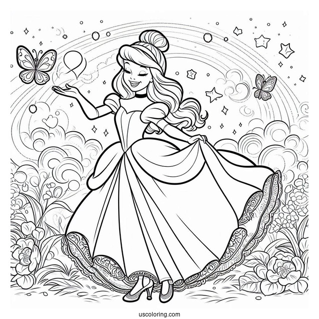 Cinderella Happily Ever After Coloring Sheet