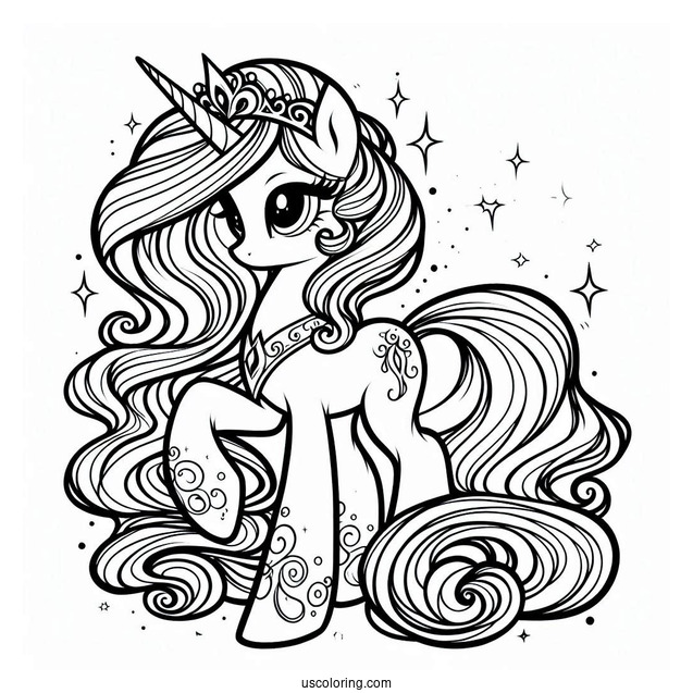 Outline of Princess Celestia to Color