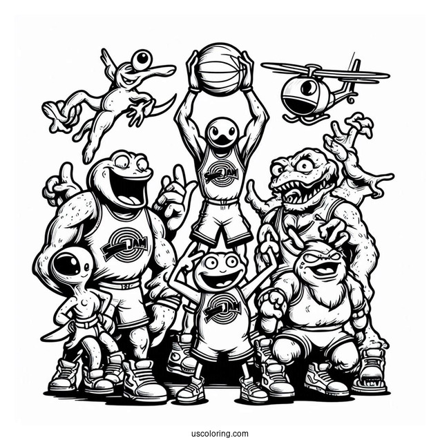 Space Jam Monstars Bang Coloring Page For Kids