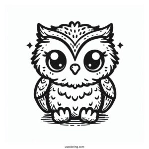 Coloring Sheet Of Baby Owl To Color