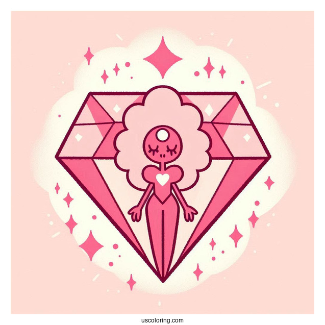 Steven Universe Coloring Page Of Simple Pink Diamond Outline