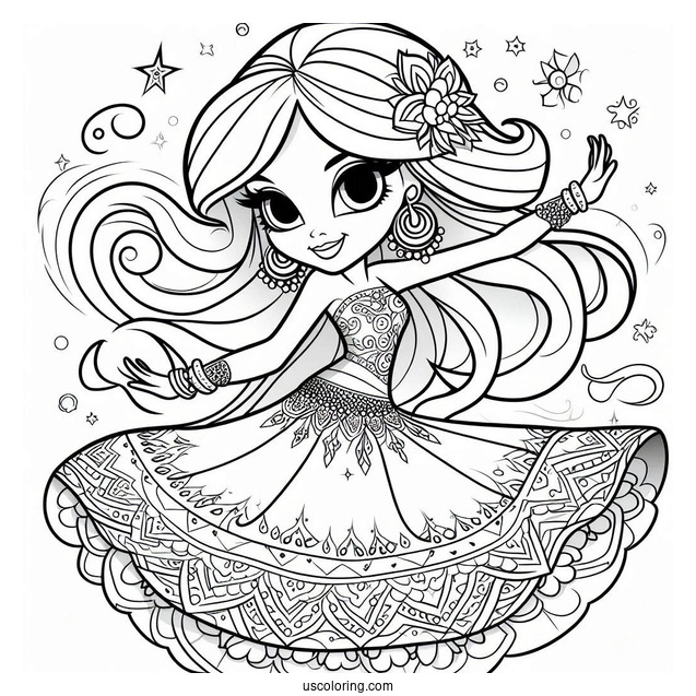 Shimmer And Shine Coloring Page Dancing For Kids