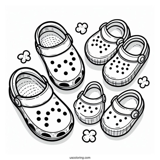 Top View Of Cute Crocs Coloring In